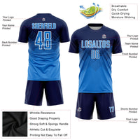 Custom Soccer Jersey - Navy Powder Blue-White Sublimation Uniform