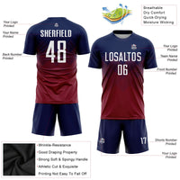 Custom Soccer Jersey - Navy White-Crimson Sublimation Uniform