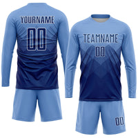 Custom Soccer Jersey - Light Blue Navy-White Sublimation Uniform