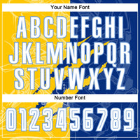 Custom Soccer Jersey - Graffiti Pattern White Royal Yellow-Light Blue Scratch Sublimation Uniform