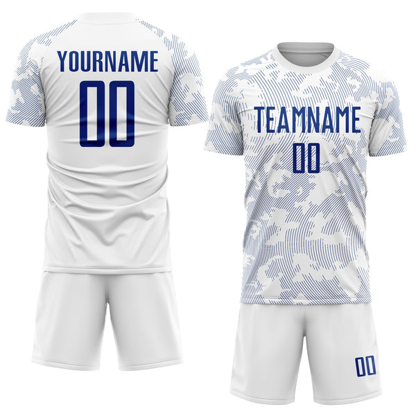 Custom Soccer Jersey - White Royal Sublimation Uniform