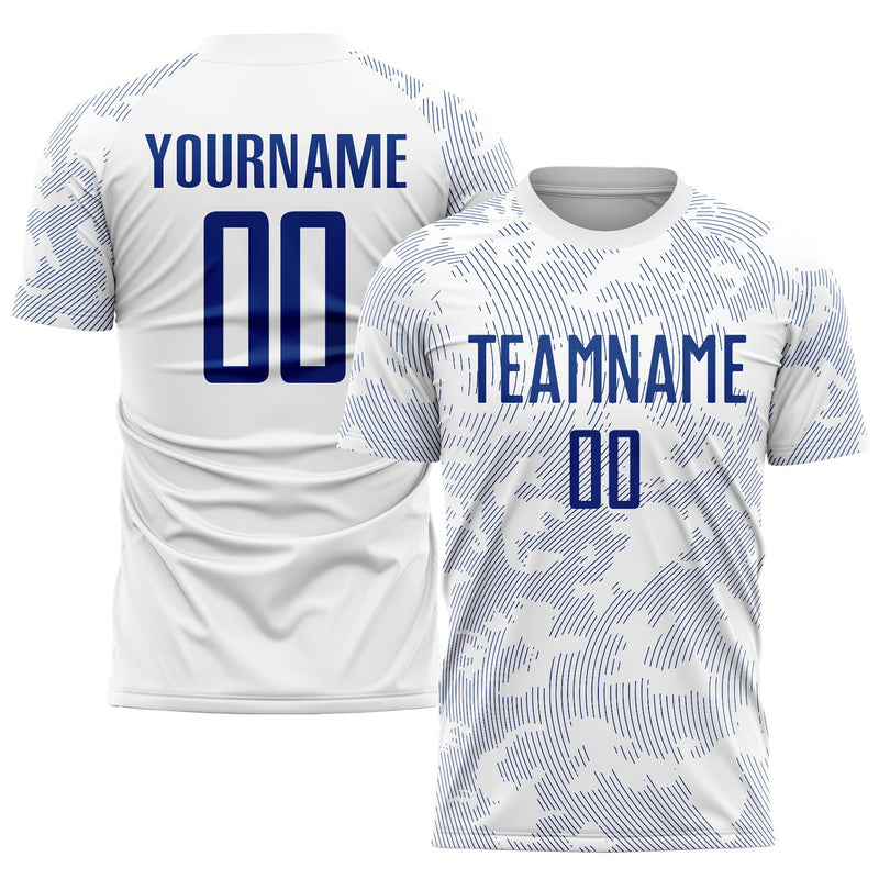 Custom Soccer Jersey - White Royal Sublimation Uniform