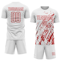 Custom Soccer Jersey - White Red Sublimation Uniform