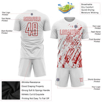 Custom Soccer Jersey - White Red Sublimation Uniform