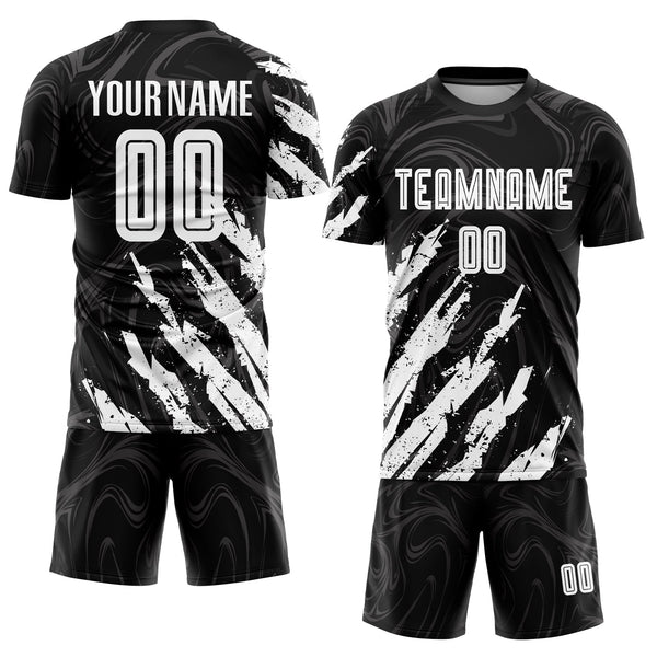 Custom Soccer Jersey - Black White Sublimation Uniform