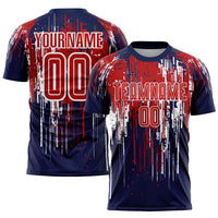 Custom Soccer Jersey - Red Royal-White Sublimation Uniform