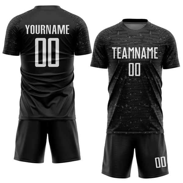 Custom Soccer Jersey - Black White Sublimation Uniform