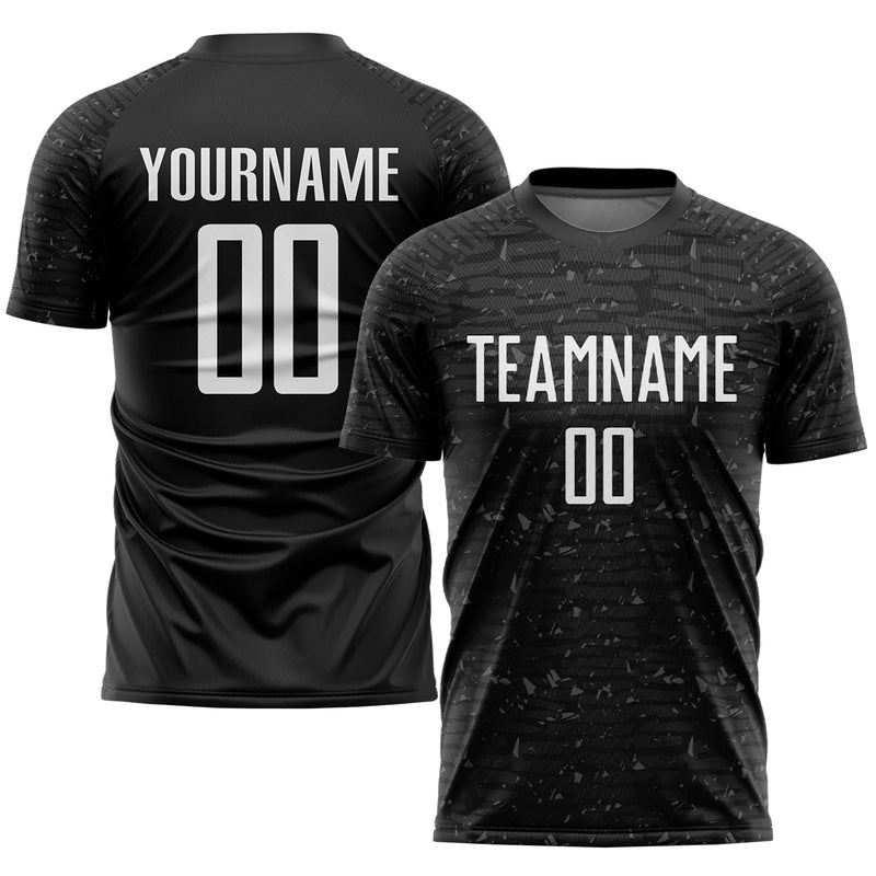 Custom Soccer Jersey - Black White Sublimation Uniform