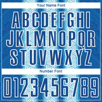 Custom Soccer Jersey - Blue Light Blue-White Ethnic Stripes Sublimation Uniform