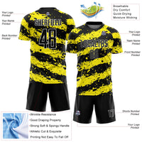Custom Soccer Jersey - Black Light Yellow-White Splash Sublimation Uniform