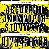 Custom Soccer Jersey - Black Light Yellow-White Splash Sublimation Uniform