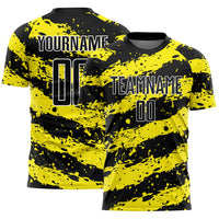 Custom Soccer Jersey - Black Light Yellow-White Splash Sublimation Uniform