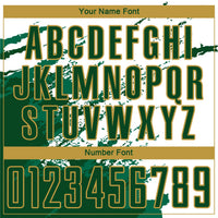 Custom Soccer Jersey - White Green Kelly Green-Gold Abstract Fragment Art Splash Sublimation Uniform