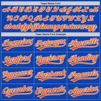 Custom Baseball Jersey - Thunder Blue Orange-White Authentic