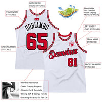 Custom Basketball Jersey - White Red-Black Authentic Throwback