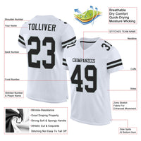 Custom Football Jersey - White Black-Silver Mesh Authentic