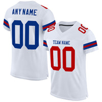 Custom Football Jersey - White Royal-Red Mesh Authentic
