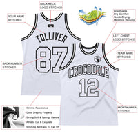 Custom Basketball Jersey - White White-Black Authentic Throwback