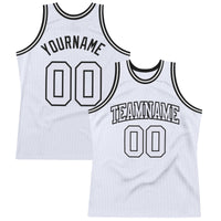 Custom Basketball Jersey - White White-Black Authentic Throwback