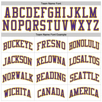 Custom Basketball Jersey - White Purple-Gold Authentic Throwback