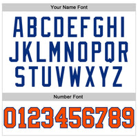 Custom Basketball Jersey - White Orange-Royal Authentic Throwback