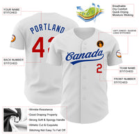 Custom Baseball Jersey - White Red-Royal Authentic