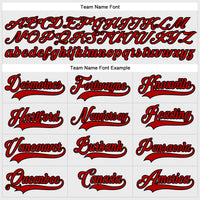 Custom Hockey Jersey - White Red-Black Lace Neck
