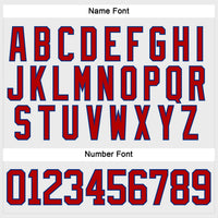 Custom Hockey Jersey - White Red-Royal Lace Neck