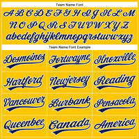 Custom Baseball Jersey - Yellow Navy-White Authentic