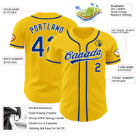 Custom Baseball Jersey - Yellow Royal-White Authentic