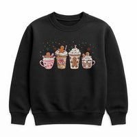 Adorable Holiday Latte Sweater, Gingerbread Coffee Christmas Sweatshirt, Festive Coffee Lover Crewneck, Winter Cafe Xmas Sweatshirt