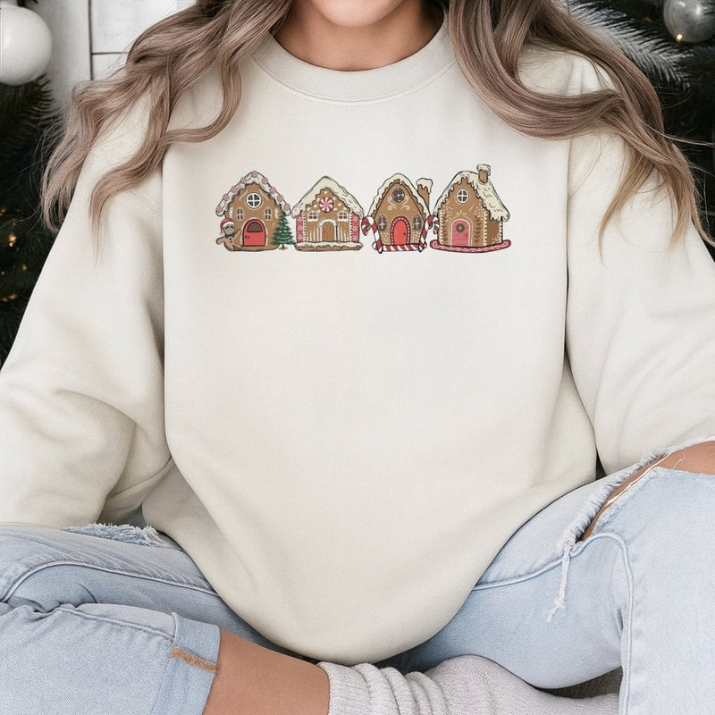 Adorable Holiday Cookie Sweater, Gingerbread House Christmas Sweatshirt, Festive Baker Crewneck, Xmas Gingerbread Pullover, Comfy Holiday Present