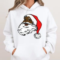 African American Santa Sweatshirt, Black Santa Claus Hoodie, Black Santa Christmas Hoodie, Retro Melanin Holiday Hoodie, Festive Winter Present
