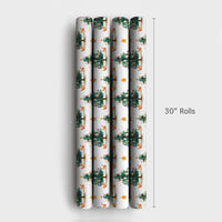 Festive Kitten Tree Gift Wrap, Watercolor Cat Christmas Wrapping Paper, Holiday Cat Lover Wrapping Paper, Adorable Xmas Gift Wrap Roll