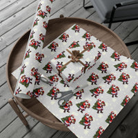 African American Santa Gift Wrap, Black Santa Wrapping Paper, Christmas Tree Snowflakes Wrapping Paper, Festive Holiday Gift Wrapping Paper