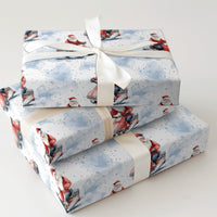 Winter Christmas Wrapping Paper, Santa Snowmobile Wrapping Paper, Whimsical Holiday Gift Wrap Roll, Adventurous Xmas Gift Wrapping Paper