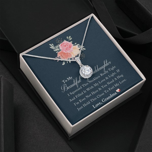 Eternal Hope Cubic Zirconia Necklace, Granddaughter Necklace Present, White Gold Over Stainless Steel Pendant, Birthday Chris