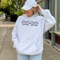 Adorable Minimalist Gingerbread Hoodie, Gingerbread Man Hoodie, Humorous Holiday Cookie Hooded Sweatshirt, Festive Christmas Pullover Present
