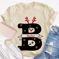 Reindeer Antlers Merry Christmas T-Shirt, Personalized Teacher Christmas Shirt, Custom Teacher Holiday Tee, Teacher Christmas Present
