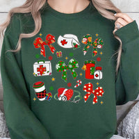 Medical Bow Holiday Sweater, Coquette Nurse Christmas Sweatshirt, RN Adorable Xmas Crewneck, Nursing Student Pullover, Nurse Holiday Sweatshirt