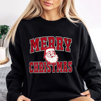 Distressed Retro Santa Sweatshirt, Merry Christmas Santa Sweatshirt, Vintage Xmas Holiday Crewneck, Comfy Festive Winter Pullover Sweatshirt
