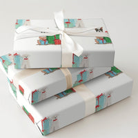 Adorable Puppy Christmas Wrapping Paper, Watercolor Dog Wrapping Paper, Pet Lover Holiday Wrapping Paper Roll, Festive Xmas Present Gift Wrap