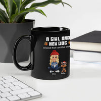 Custom Cartoon Girl and Dog Coffee Cup, Personalized Dog Mom Ceramic Mug, Pet Quote Ceramic Drinkware, Christmas Present for Dog Lovers