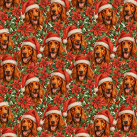 Festive Red Dog Holiday Gift Wrap, Irish Setter Christmas Wrapping Paper, Winter Holly Dog Wrapping Paper Roll, Xmas Dog Lover Gift Wrap