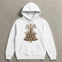 Festive Polka Dot Bow Hooded Sweatshirt, Leopard Print Christmas Tree Hoodie, Adorable Xmas Tree Graphic Pullover, Winter Holiday Hoodie Present