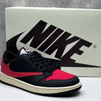 Low Top Sneakers, Black Red Colorway, Reverse Hook Design, Lace Up Design, Casual Gift for Sneaker Fans