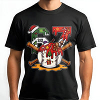 Festive Number 67 Baseball Shirt, Christmas Baseball 67 T-Shirt, Holiday Sports Graphic Tee, Baseball Player Christmas T-Shirt, Coach Present