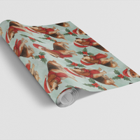 Basset Artesien Normand Gift Wrap, Basset Hound Christmas Wrapping Paper, Festive Holly Dog Present Paper, Dog Lover Holiday Wrapping Paper