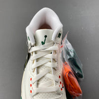 Low Top Sneakers, White Green Orange Colorway, Lace Up Design, Casual Gift for Sneaker Fans