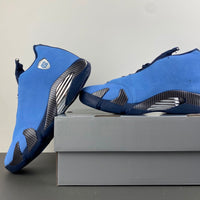 Retro Basketball Shoes, Blue Black Colorway, Lace Up Design, Casual Gift for Shoe Lovers